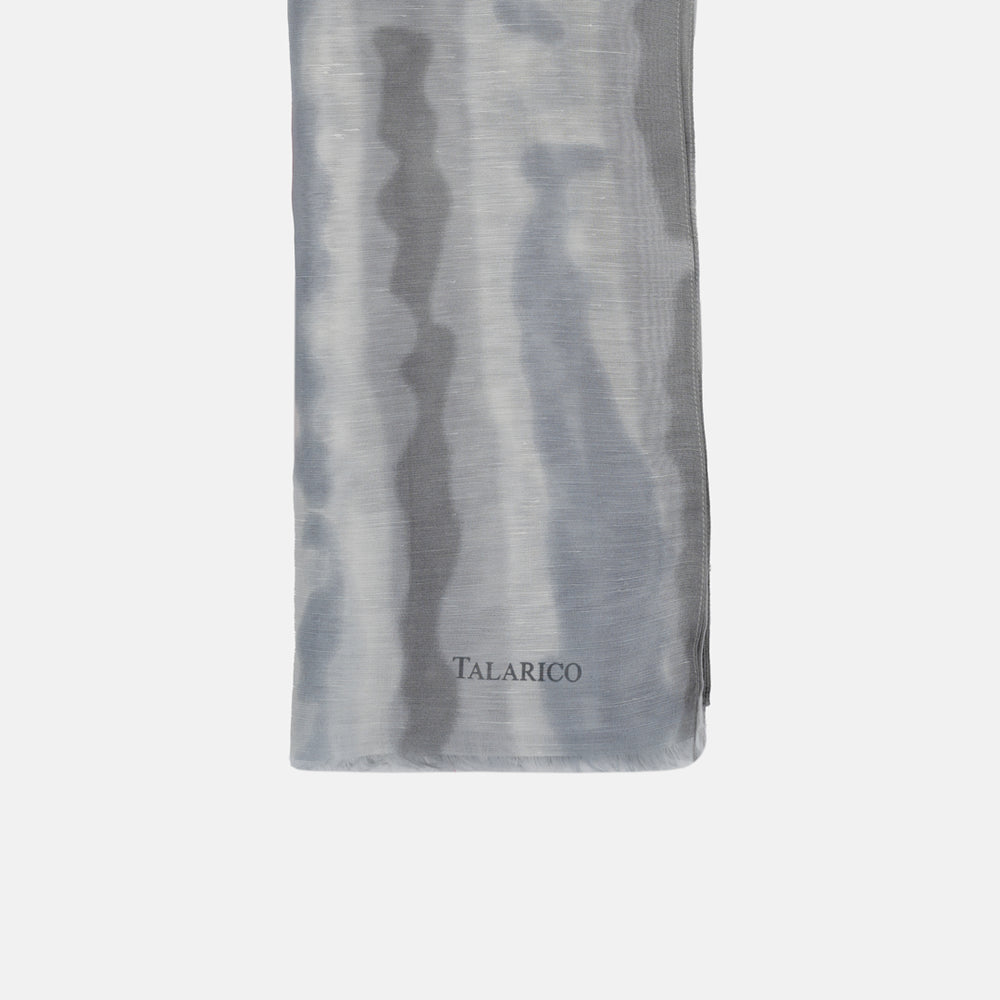 Mykonos Scarf in Linen and Silk Gray