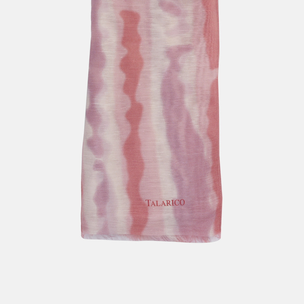Mykonos Scarf in Linen and Silk Pink