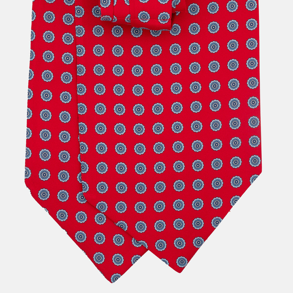 Silk Ascot Floral Pattern Red
