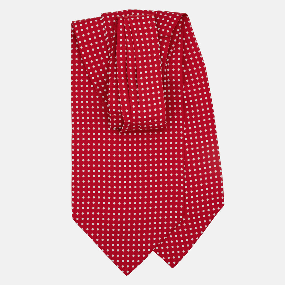 Silk Ascot Polka Dot Pattern Red