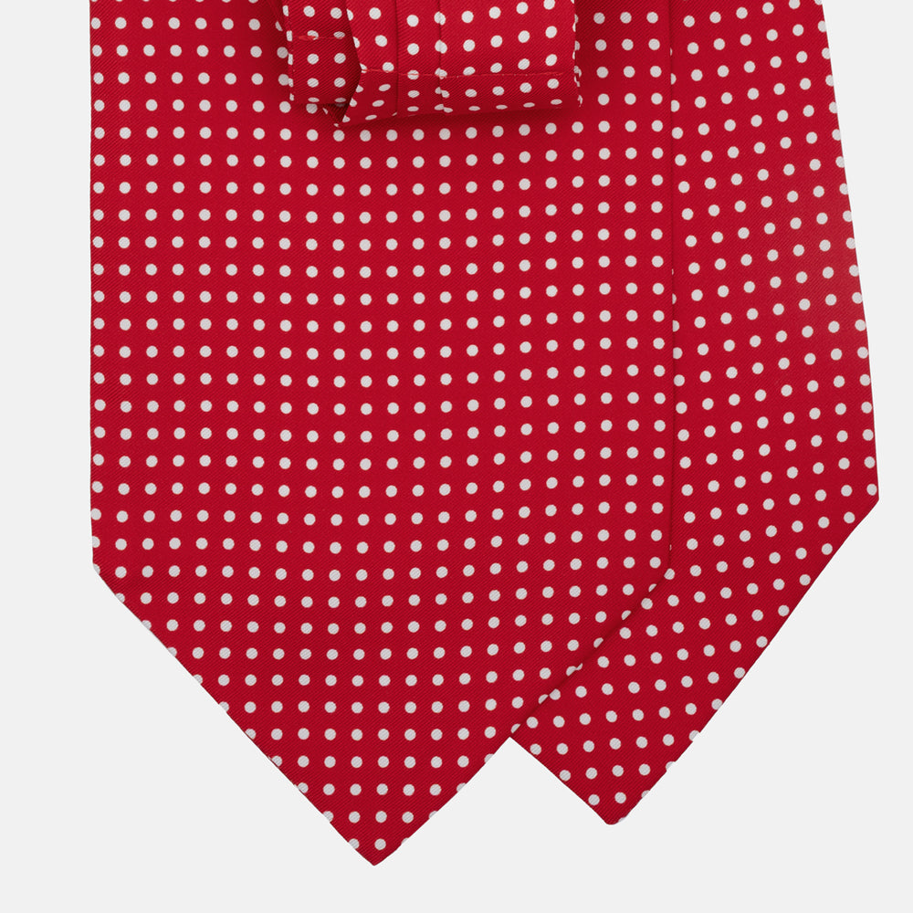 Silk Ascot Polka Dot Pattern Red