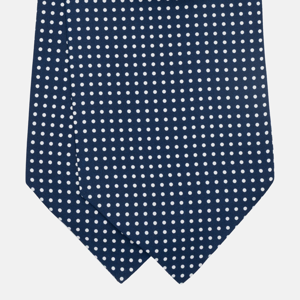Silk Ascot Polka Dot Pattern Blue