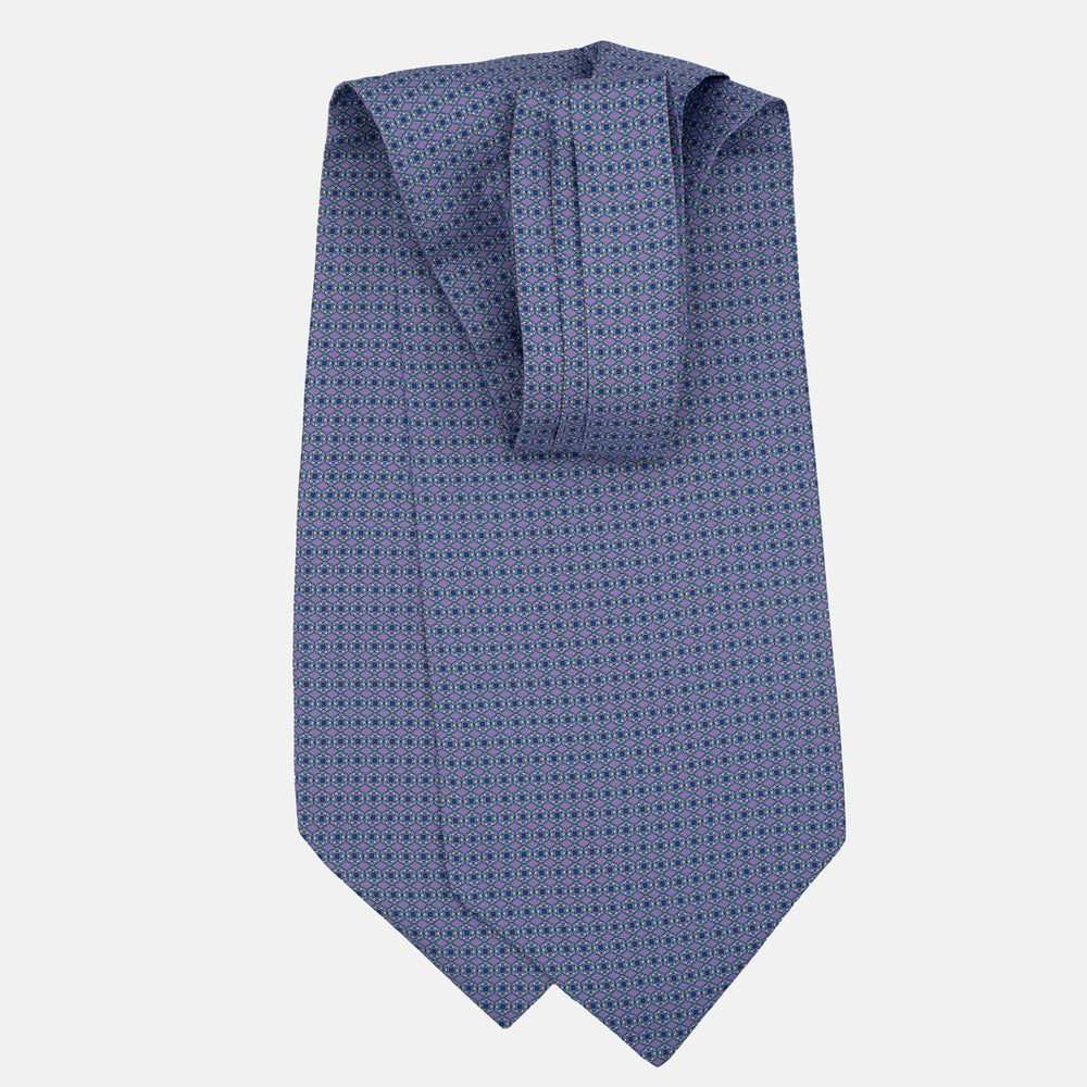 Silk Ascot Floral Pattern Lilac