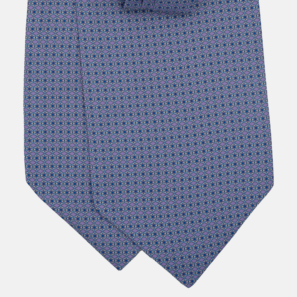 Silk Ascot Floral Pattern Lilac