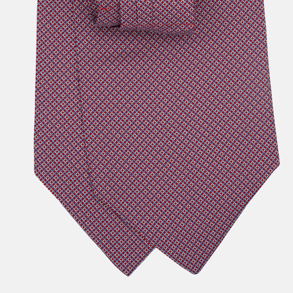Silk Ascot Geometric Pattern Magenta