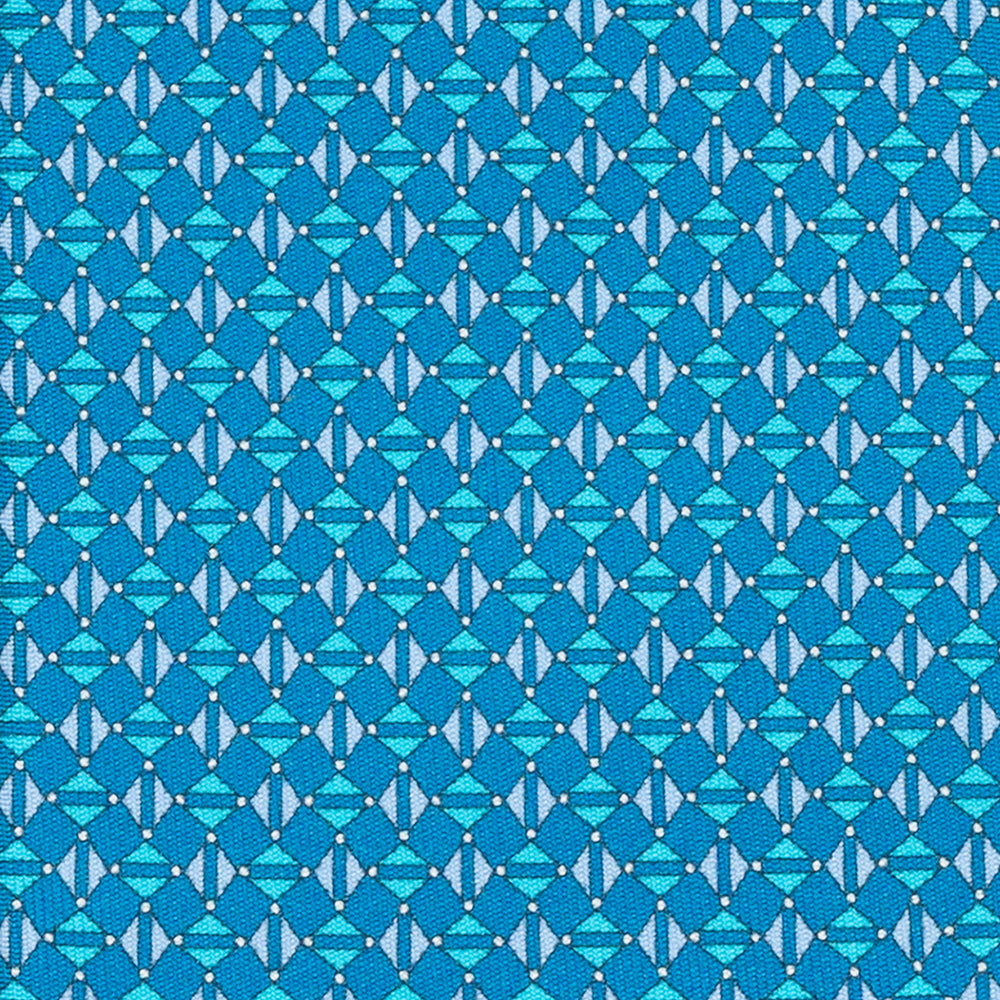 3-Fold Silk Tie with Geometric Pattern, Light Blue - DSC_3914