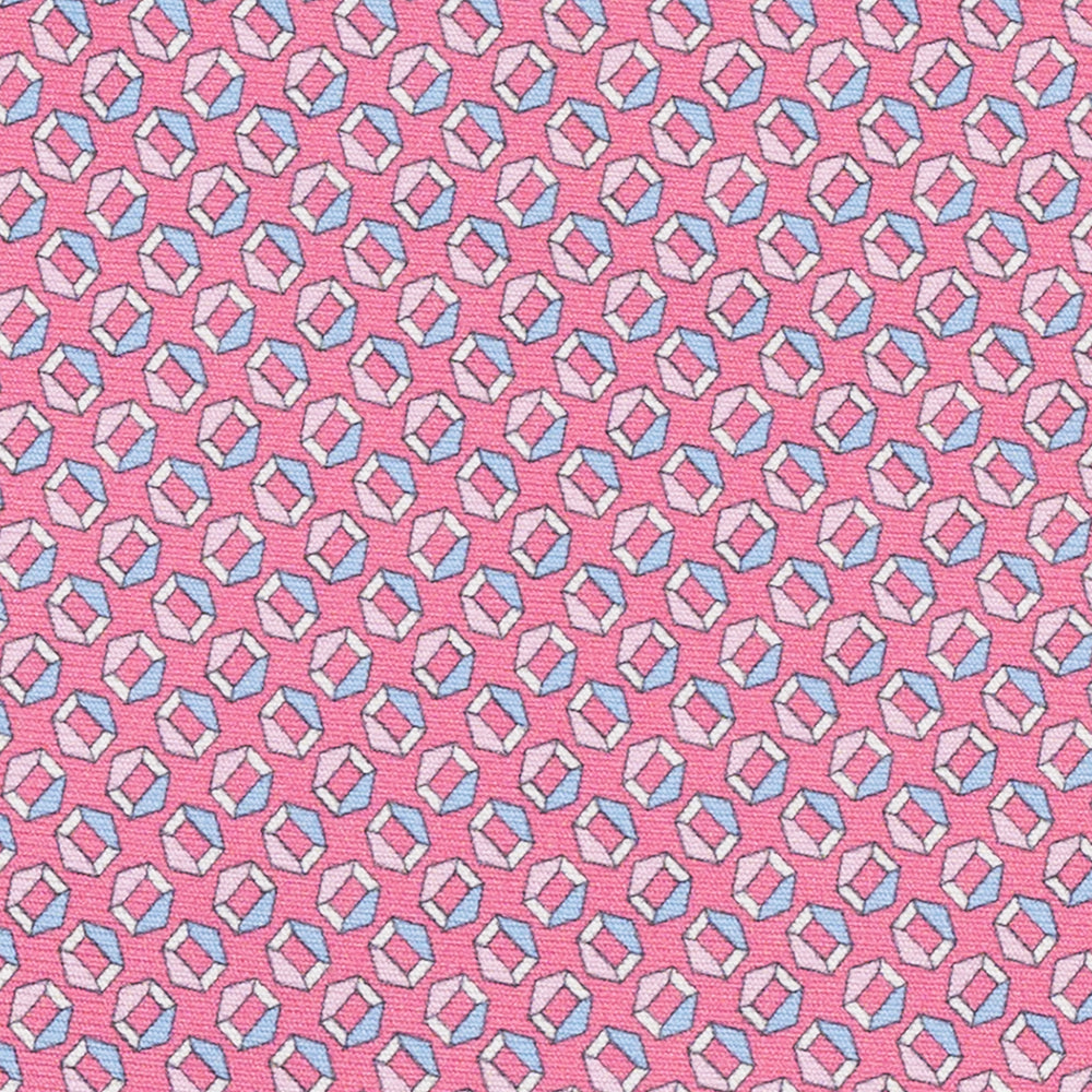 Pink Geometric Pattern 3-Fold Silk Tie -MO9983