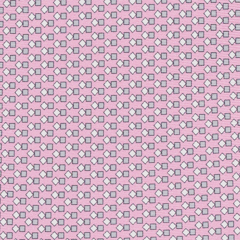 Cravatta 3 pieghe in Seta Fantasia Geometrica Rosa - M49800