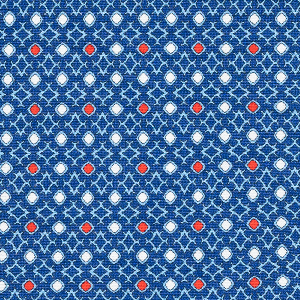 Cravatta 3 pieghe in Seta Fantasia Geometrica Blu Rosso - DSC_3942