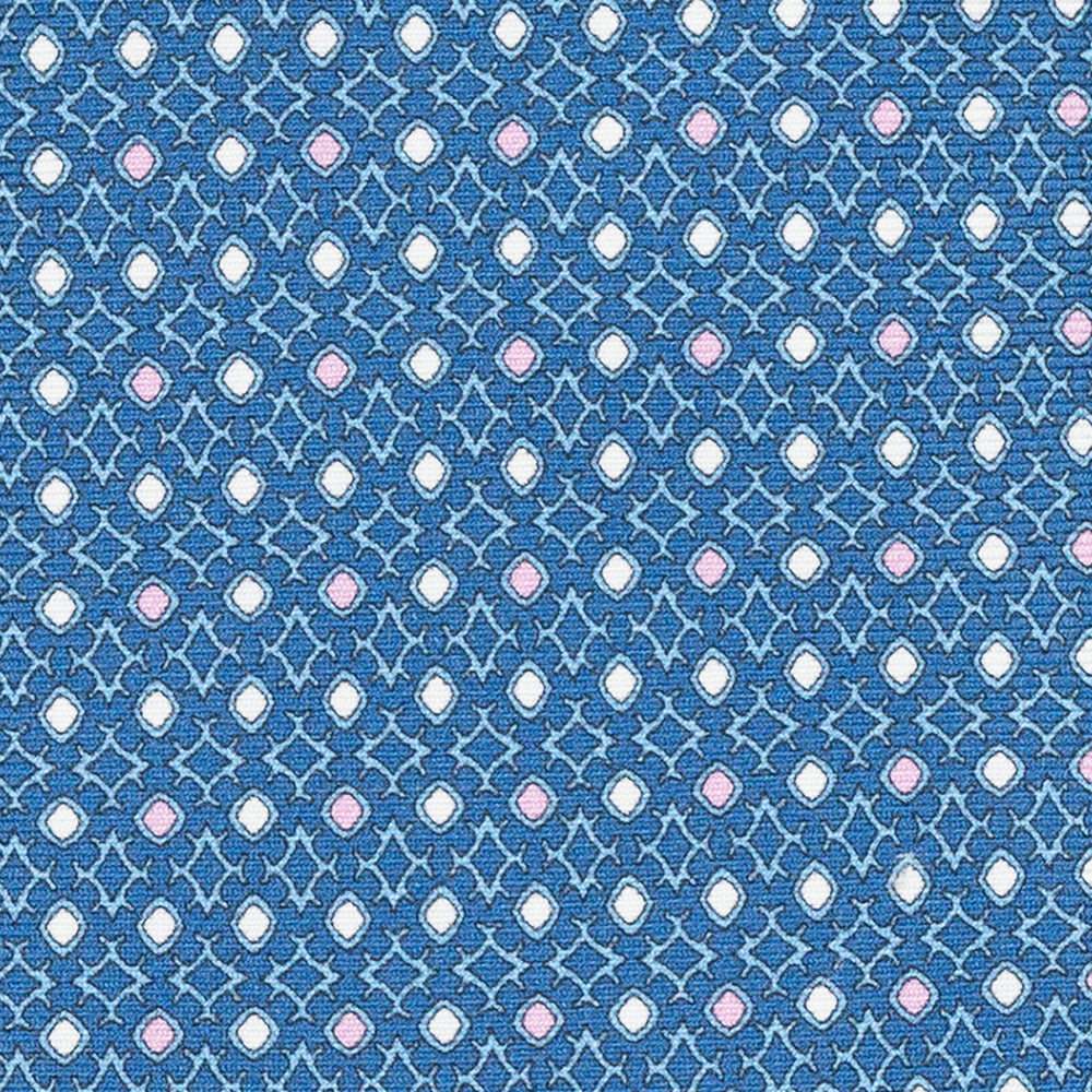 Cravatta 3 pieghe in Seta Fantasia Geometrica Azzurro Rosa - DSC_3942