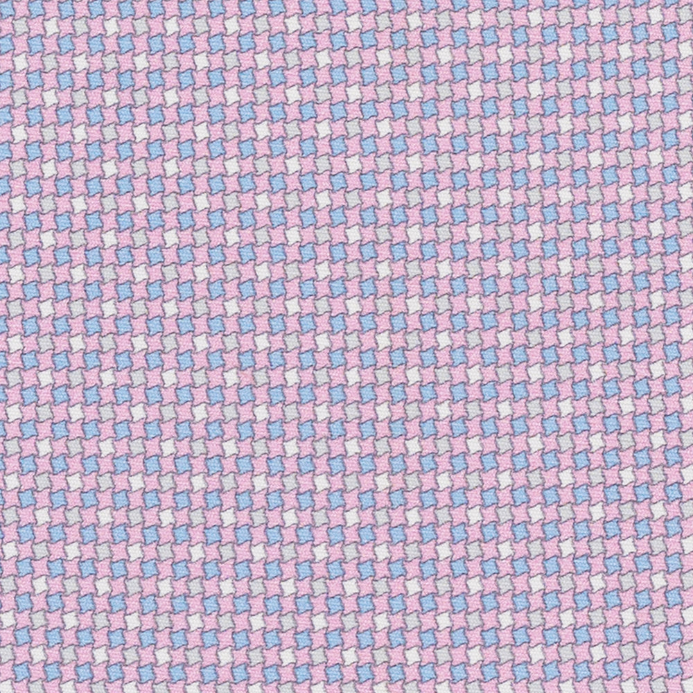 Cravatta 3 pieghe in Seta Fantasia Geometrica Rosa - MOA409