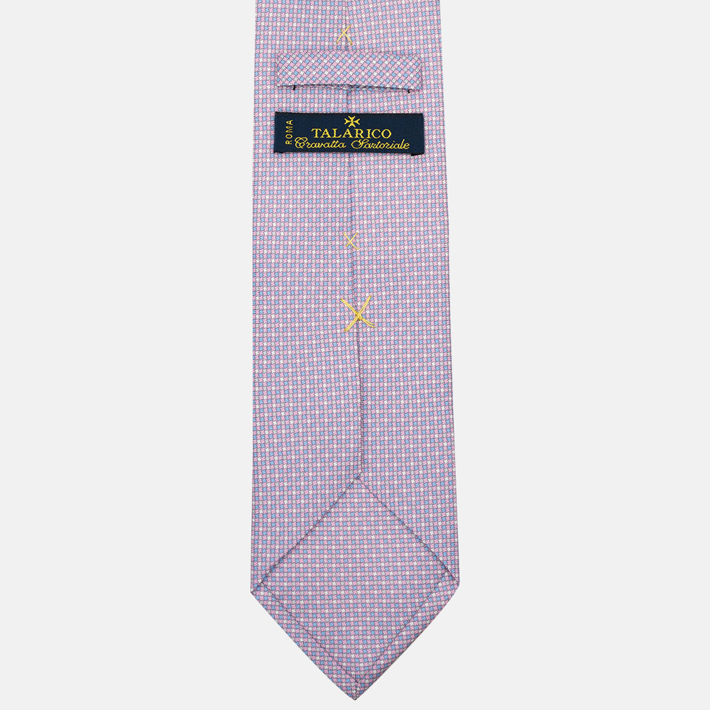 Cravatta 3 pieghe in Seta Fantasia Geometrica Rosa - MOA409