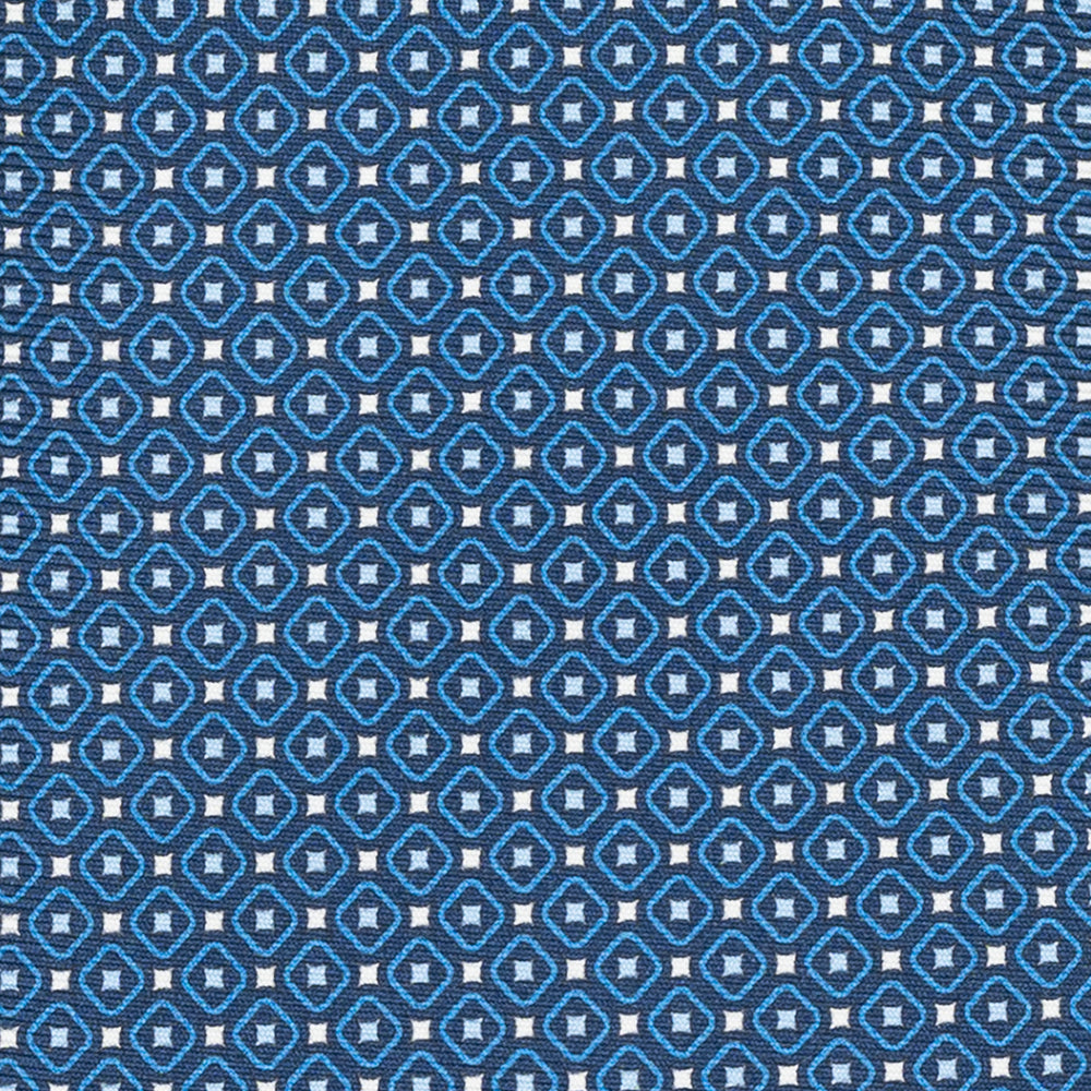 Cravatta 3 pieghe in Seta Fantasia Geometrica Blu Celeste - DSC_3948