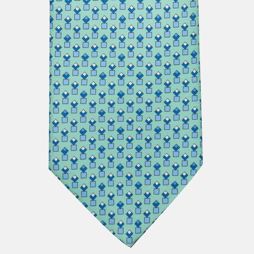 Cravatta 3 pieghe in Seta Fantasia Geomertrica Tiffany - M34186