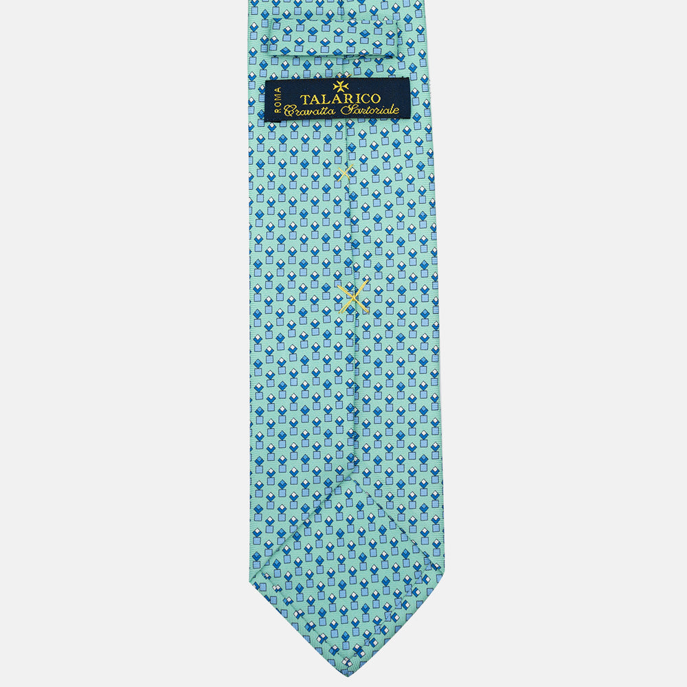 Cravatta 3 pieghe in Seta Fantasia Geomertrica Tiffany - M34186