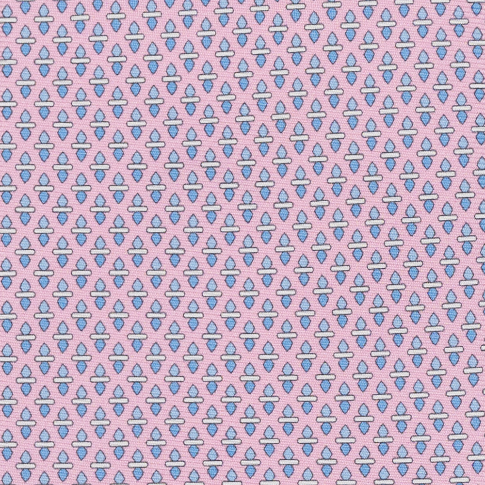 Cravatta 3 pieghe in Seta Fantasia Geometrica Rosa - M48651