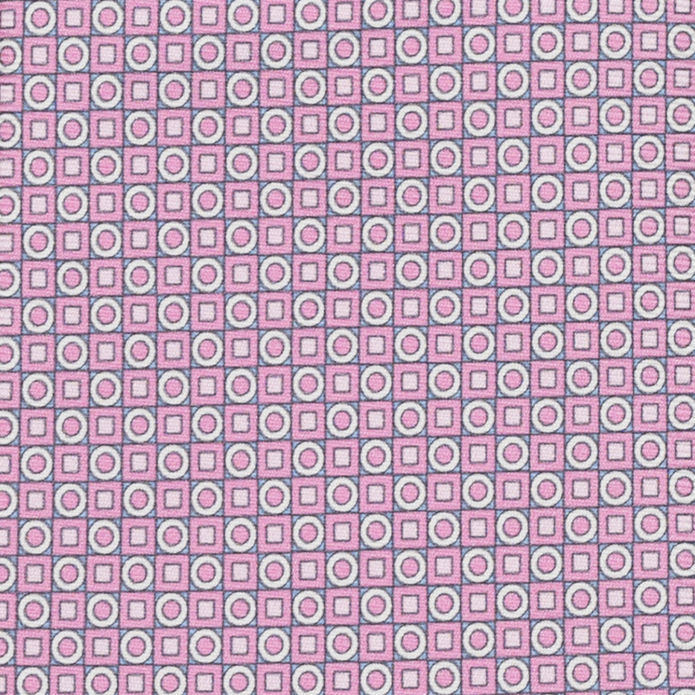 Cravatta 3 pieghe in Seta Fantasia Geometrica Rosa Chiaro - M49115