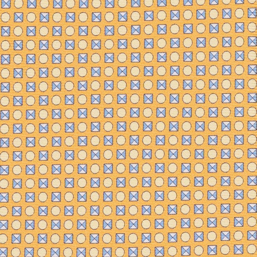 Cravatta 3 pieghe in Seta Fantasia Geometrica Giallo - M50003