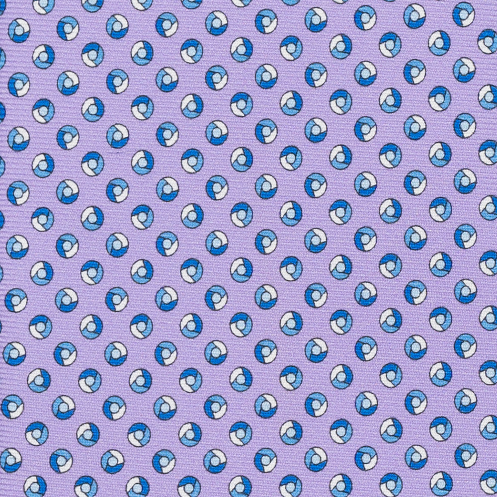 Cravatta 3 pieghe in Seta Fantasia Geometrica Lilla - M50004
