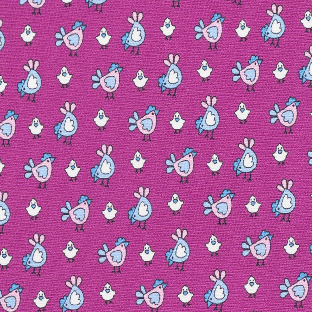 Cravatta 3 pieghe in Seta Fantasia Pulcini Magenta - M55268