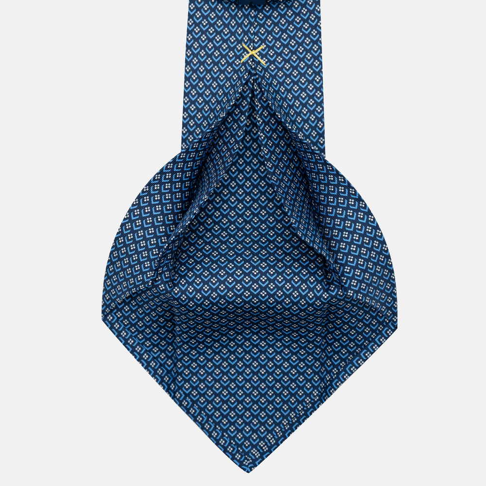 Cravatta 5 pieghe in seta Fantasia Floreale Blu Celeste - DSC_4171