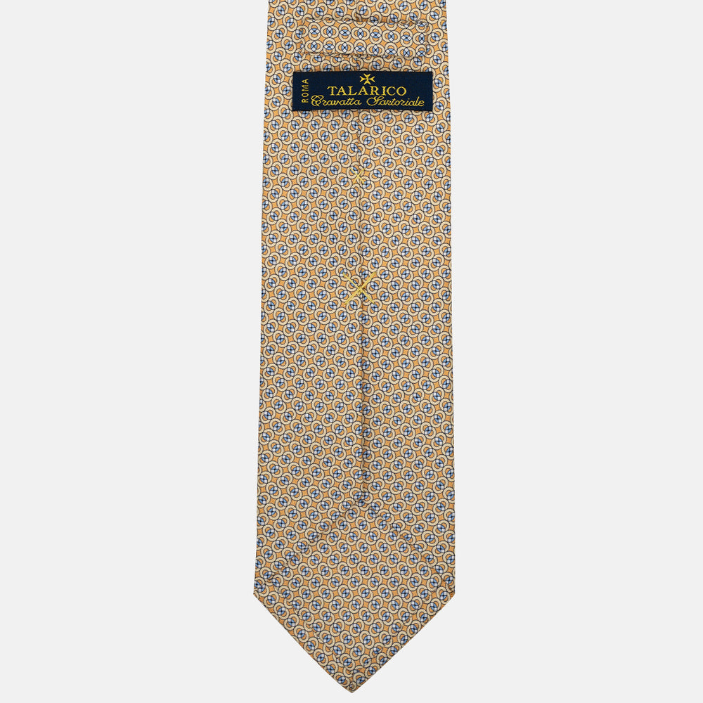Yellow Chain Pattern 3-Fold Silk Tie - DSC_4297
