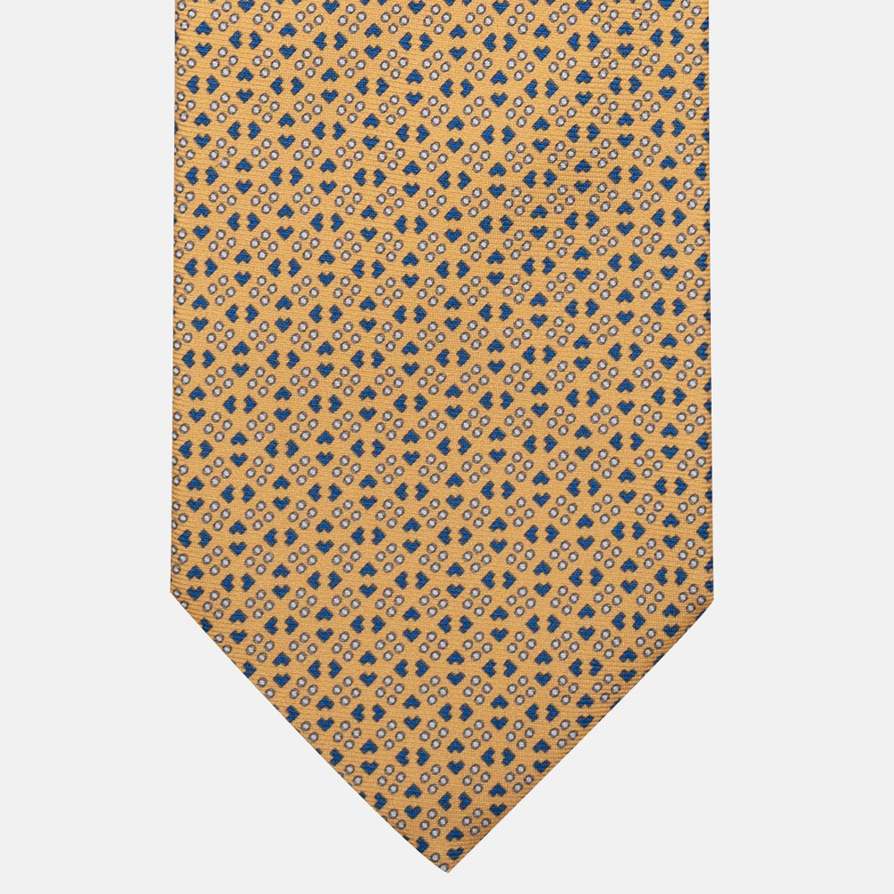 3-Fold Micro-Pattern Silk Tie in Yellow - DSC_4299