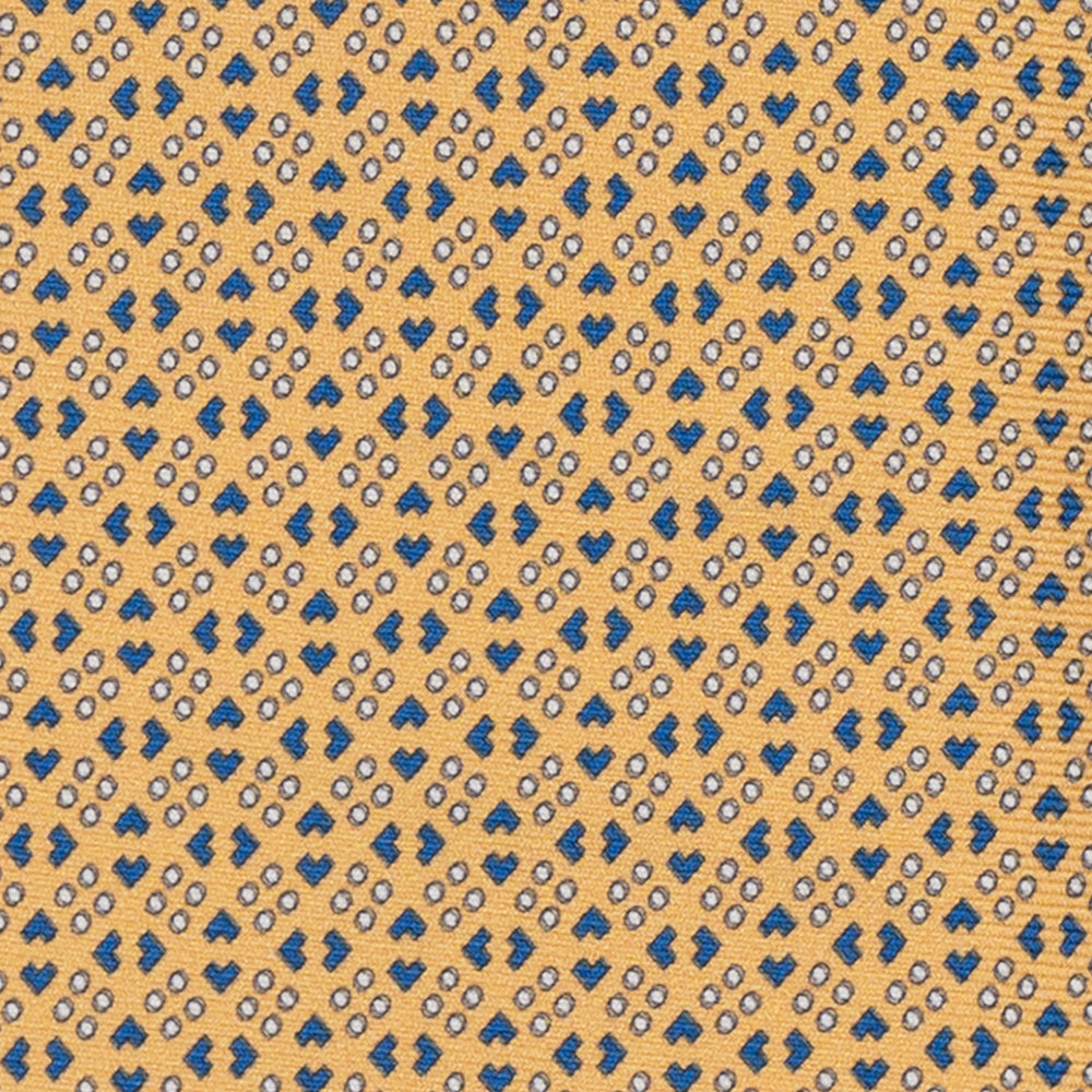 3-Fold Micro-Pattern Silk Tie in Yellow - DSC_4299