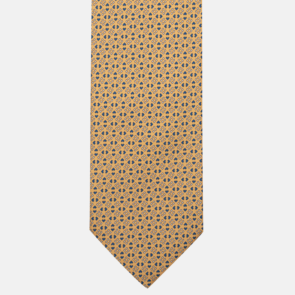 3-Fold Micro-Pattern Silk Tie in Yellow - DSC_4299
