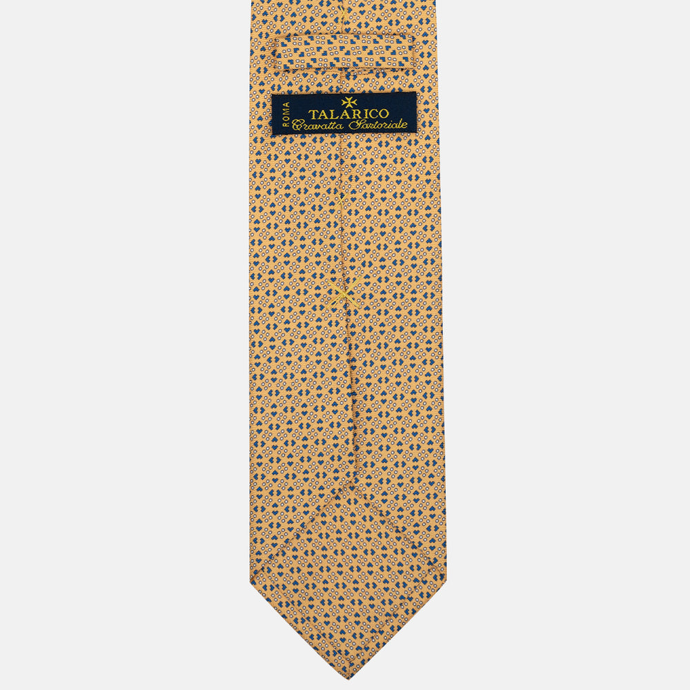 3-Fold Micro-Pattern Silk Tie in Yellow - DSC_4299