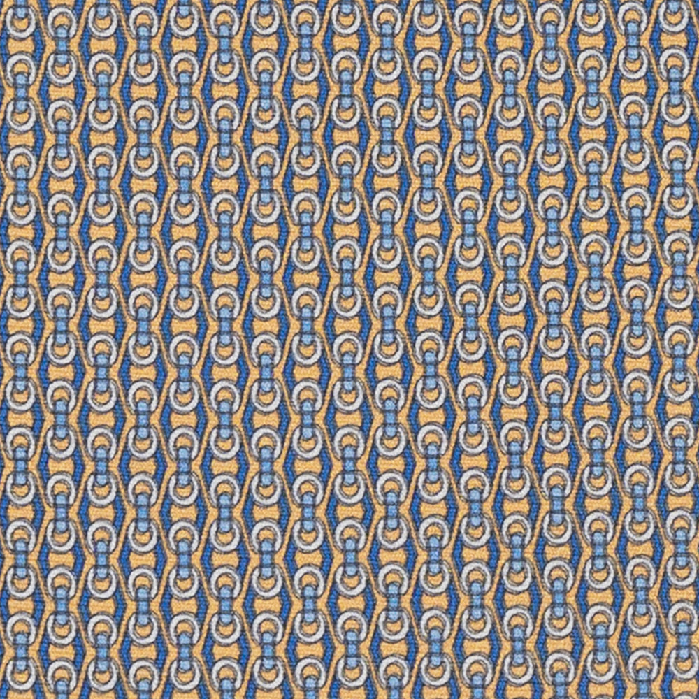 Yellow Chain Pattern 3-Fold Silk Tie - DSC_4301