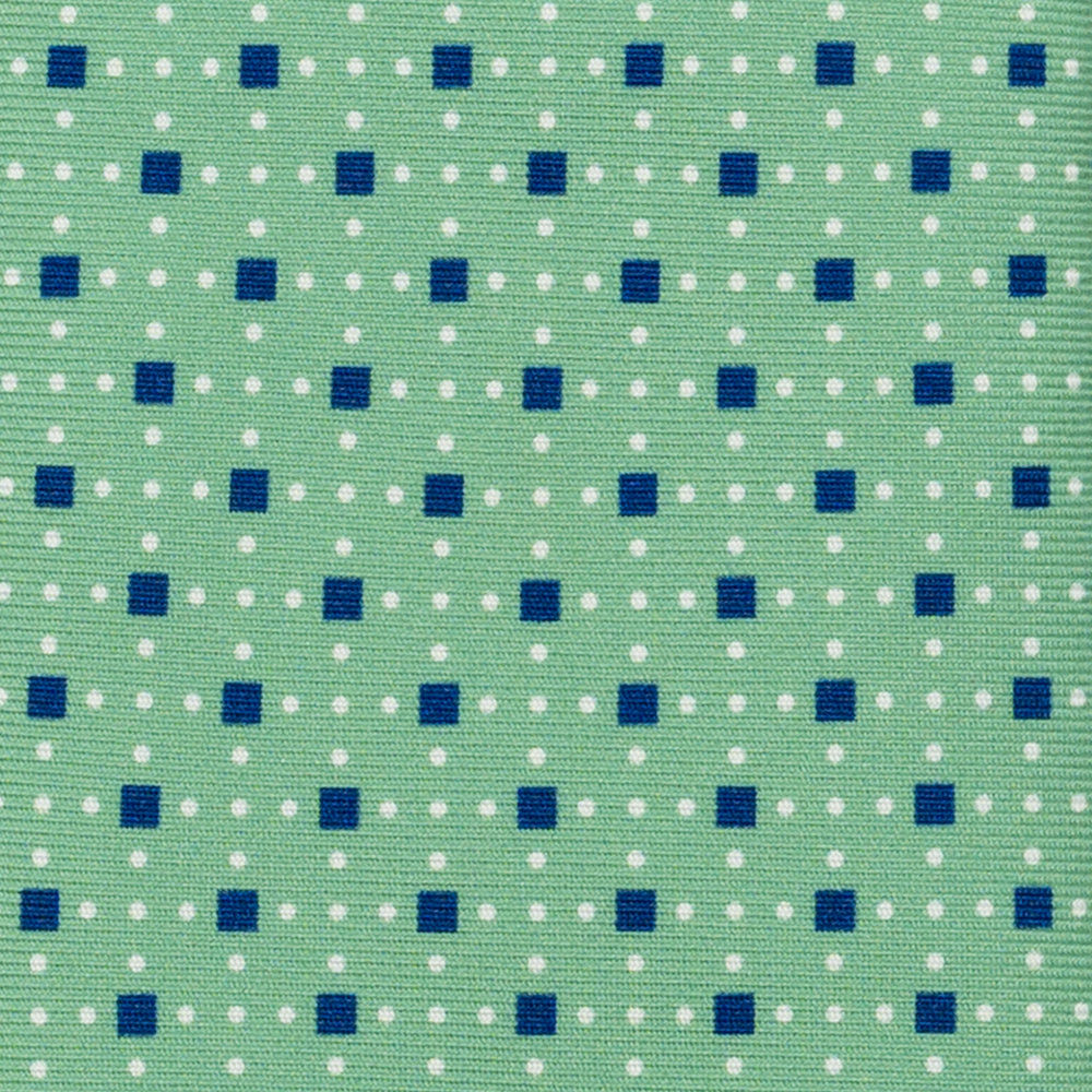 Cravatta 3 pieghe in Seta Fantasia Geometrica Verde - DSC_4399