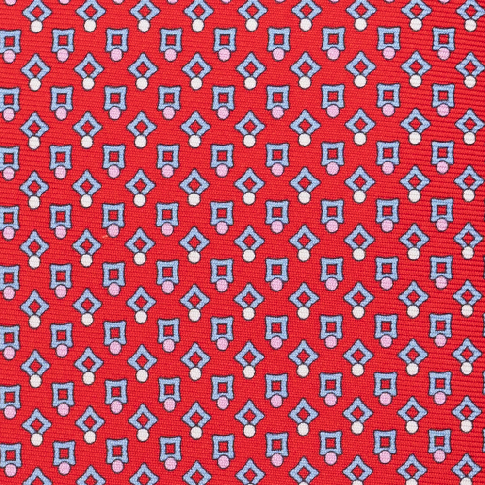 Cravatta 3 pieghe in Micro Seta Fantasia Rosso - DSC_4401