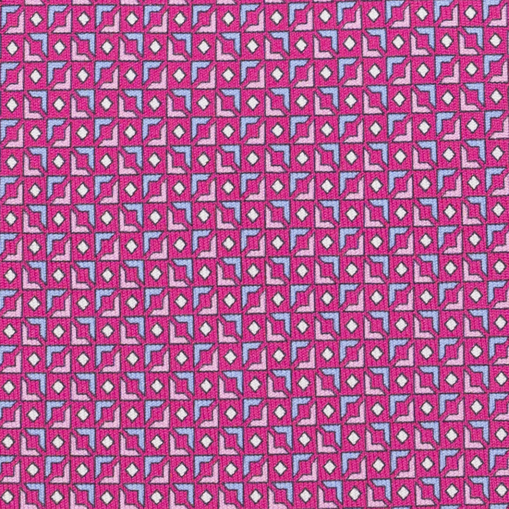 Cravatta 3 pieghe in Seta Fantasia Geometrica Magenta - DSC_4403
