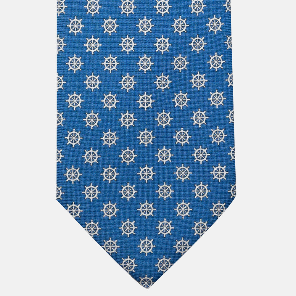 Cravatta 3 pieghe in Seta Fantasia Timone Azzurro - DSC_4405