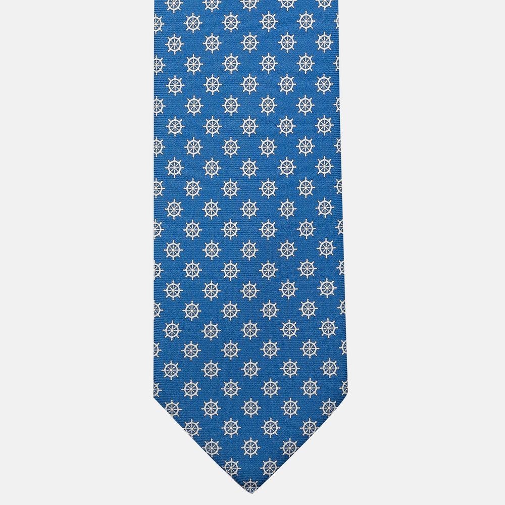 Cravatta 3 pieghe in Seta Fantasia Timone Azzurro - DSC_4405