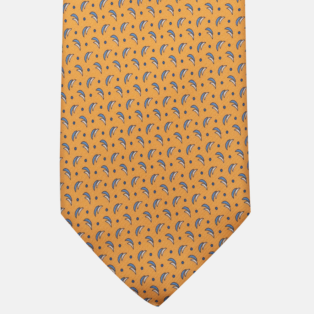 Cravatta 3 pieghe in Seta Micro Fantasia Giallo - DSC_4409