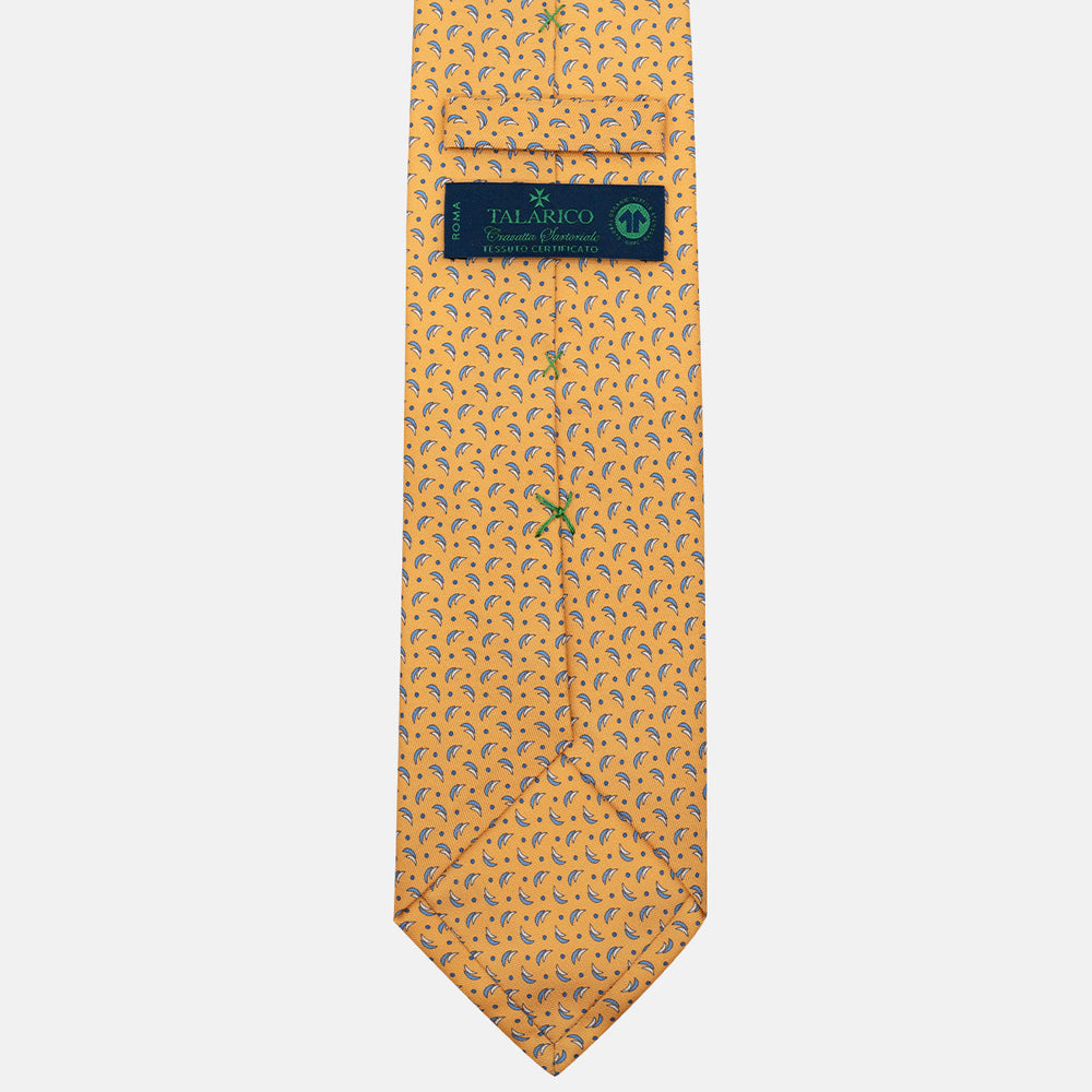 Cravatta 3 pieghe in Seta Micro Fantasia Giallo - DSC_4409