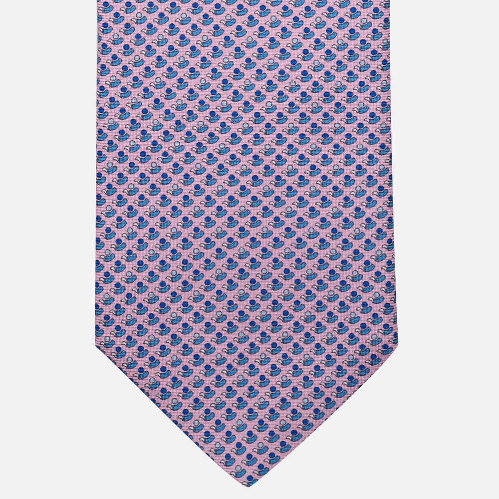 Cravatta 3 pieghe in Seta Micro Fantasia Rosa - DSC_4417