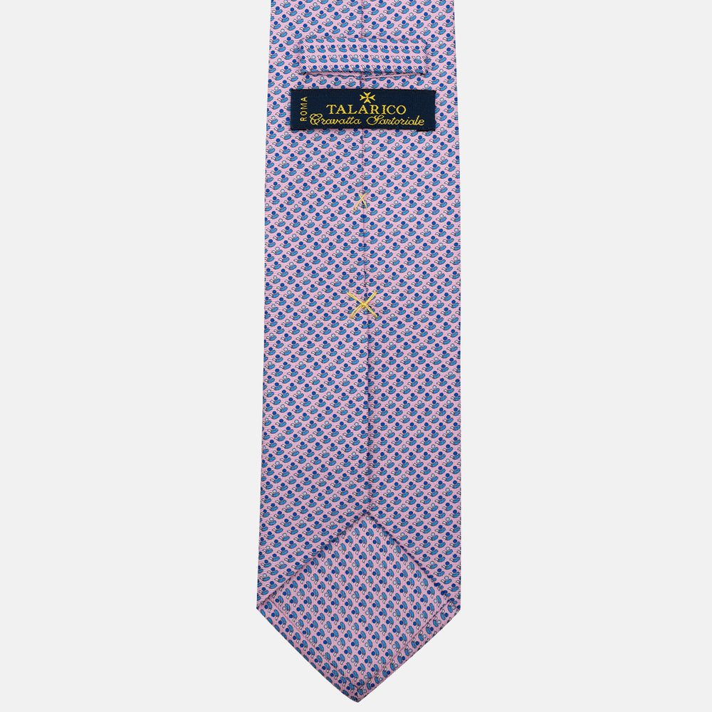 Cravatta 3 pieghe in Seta Micro Fantasia Rosa - DSC_4417