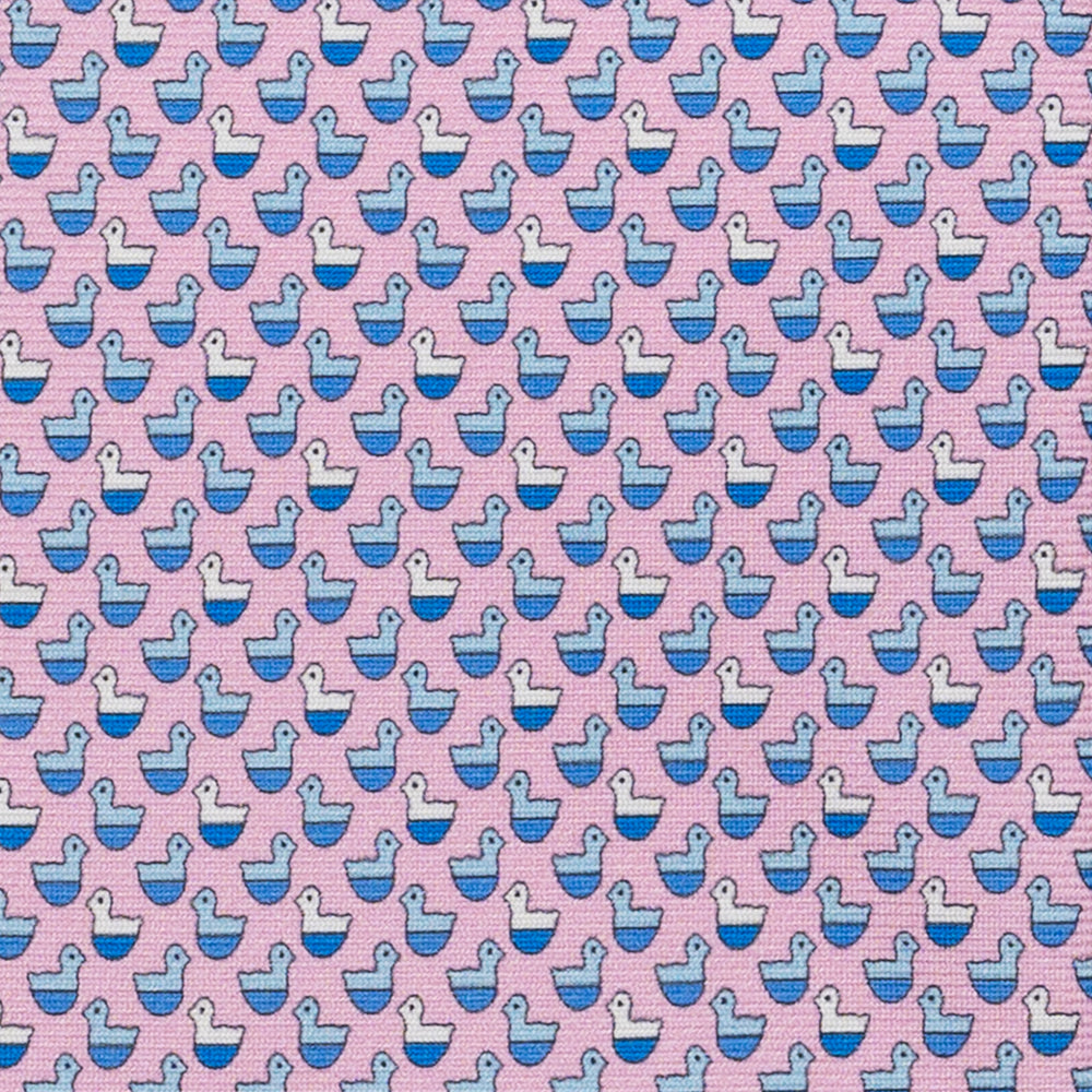 Cravatta 3 pieghe in Seta Fantasia Paperelle Rosa - DSC_4419