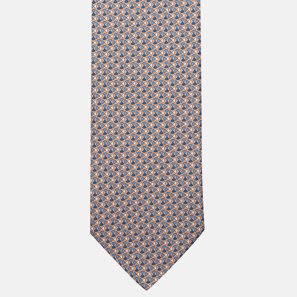 Cravatta 3 pieghe in Seta Fantasia Geometrica Giallo Chiaro - DSC_4434