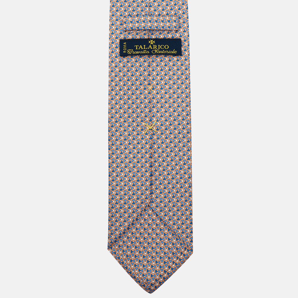 Cravatta 3 pieghe in Seta Fantasia Geometrica Giallo Chiaro - DSC_4434