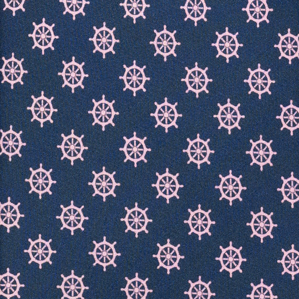 Cravatta 3 Pieghe in Raso Satin Fantasia Timoni, Blu Rosa - JA241006