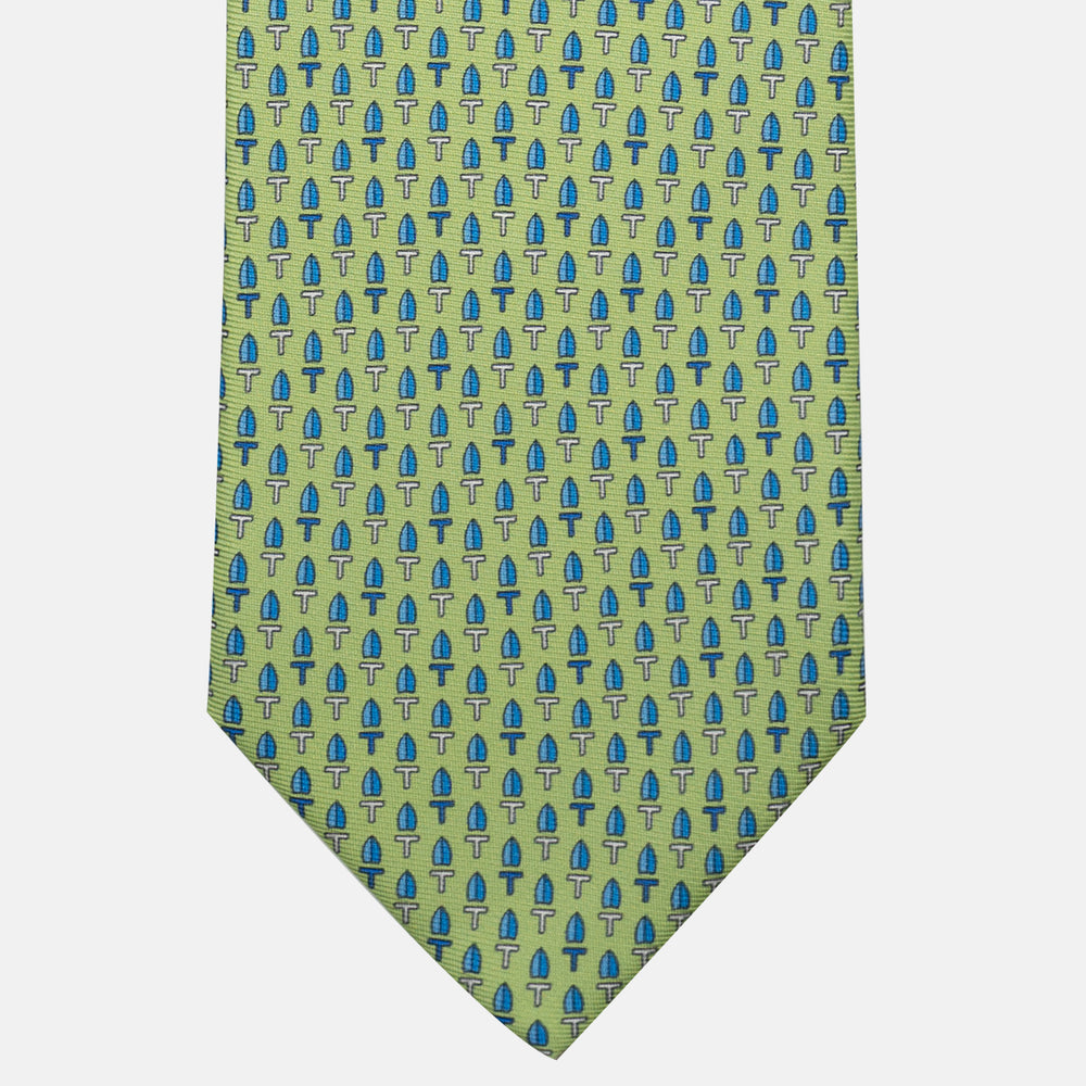 Cravatta 3 pieghe in Seta, Micro Fantasia, Verde - DSC_4610