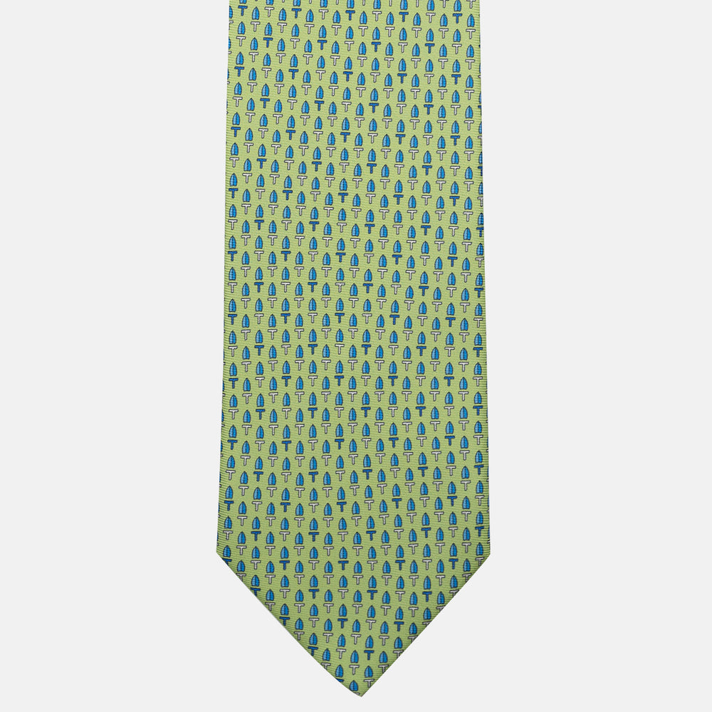 Cravatta 3 pieghe in Seta, Micro Fantasia, Verde - DSC_4610