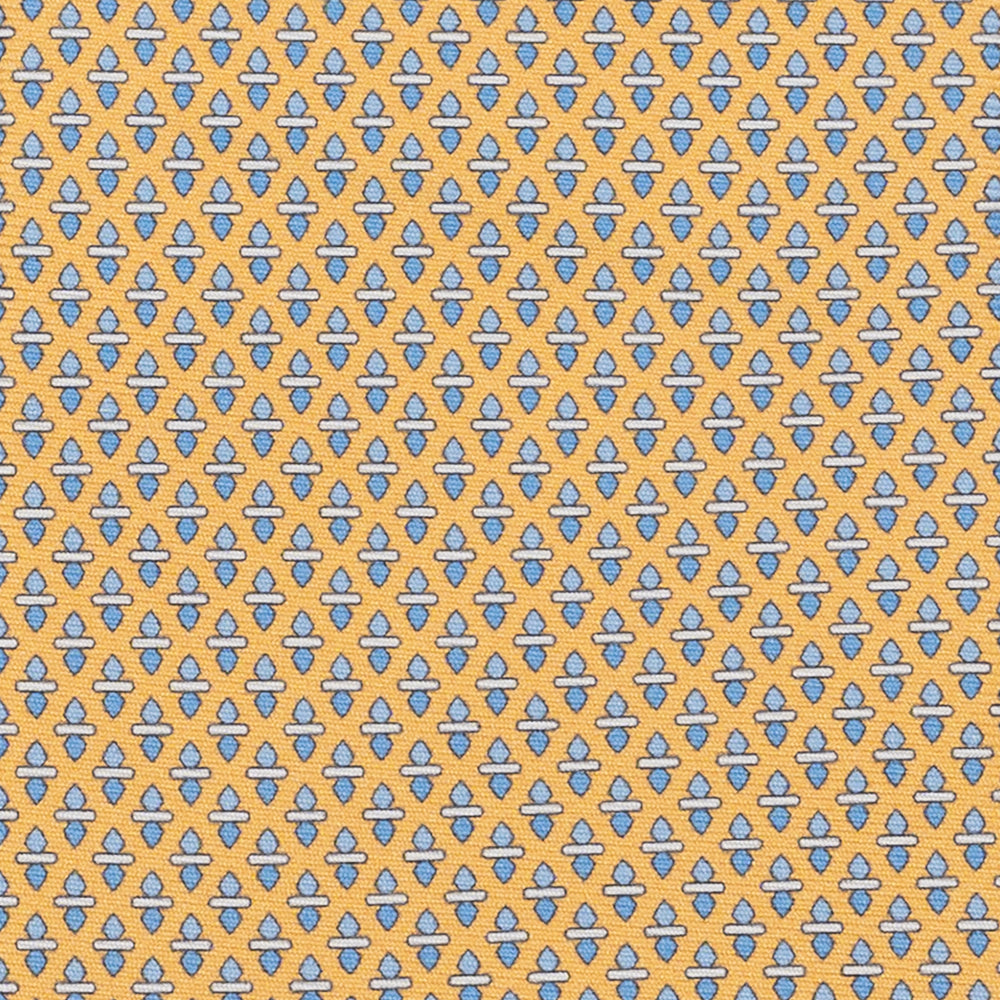 Cravatta 3 pieghe in Seta Fantasia Geometrica, Giallo Celeste - M48651