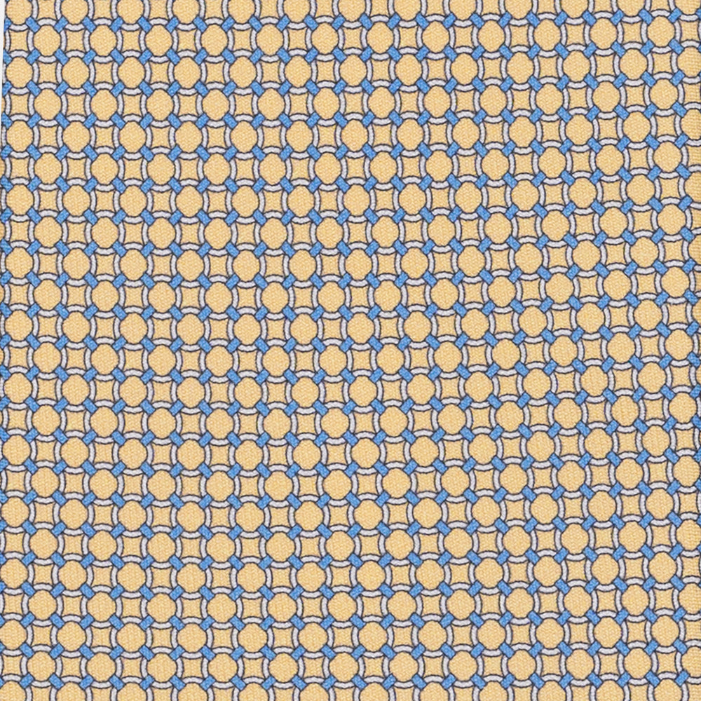 Cravatta 3 pieghe in Seta Fantasia Geometrica, Giallo - DSC_4839