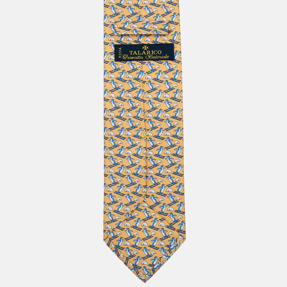 Cravatta 3 pieghe in Seta Fantasia Pinguini, Giallo - DSC_4843