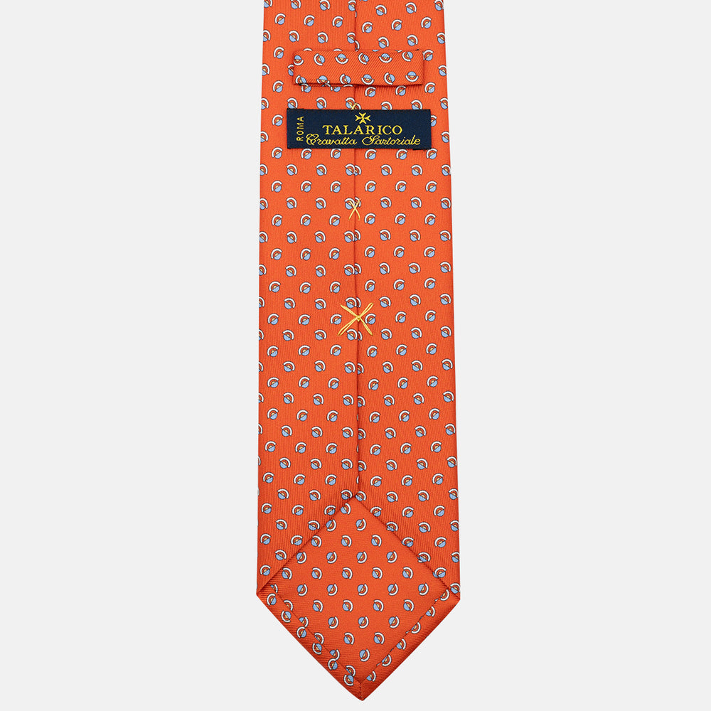 Cravatta 3 pieghe in Seta Micro Fantasia, Arancione - DSC_4849